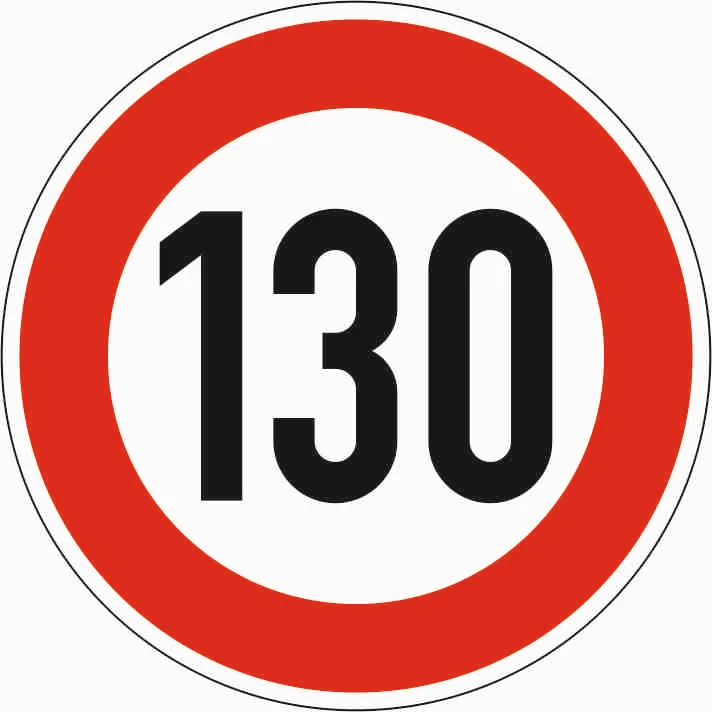 274-130 - Höchstgeschwindigkeit 130 km/h Verkehrsschild
