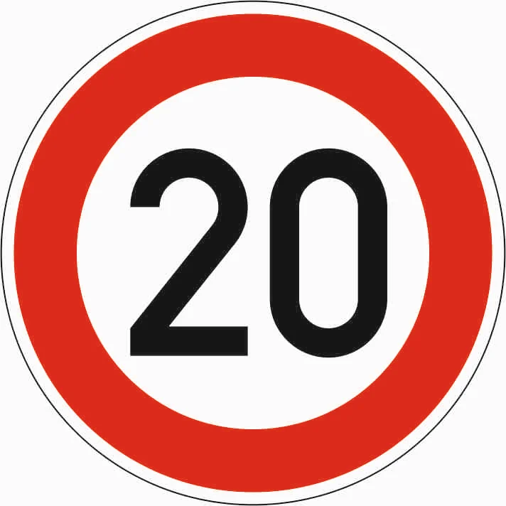 274-20 - Maximalgeschwindigkeit 20 km/h Verkehrsschild