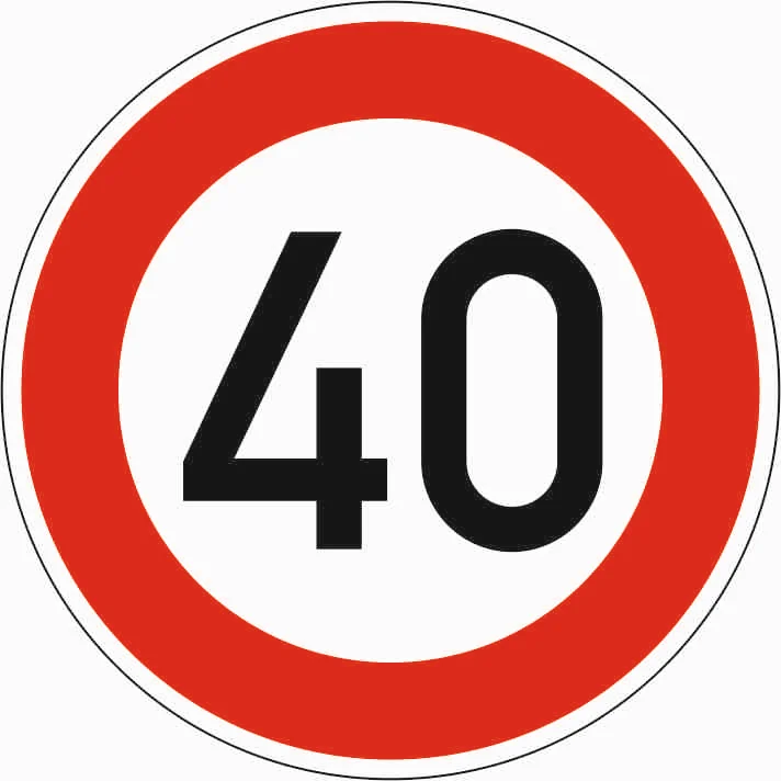 274-40 - Höchstgeschwindigkeit 40 km/h Verkehrsschild