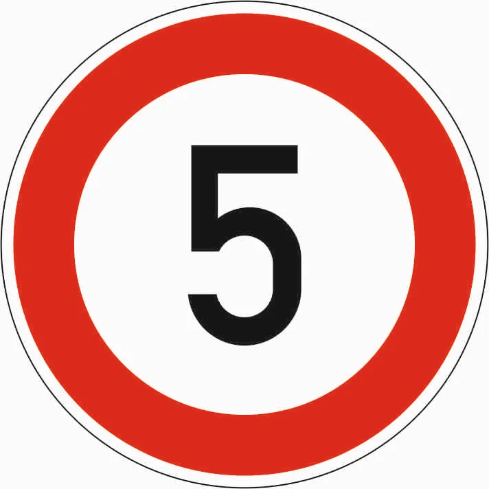 274-5 - Höchstgeschwindigkeit 5 km/h Verkehrsschild