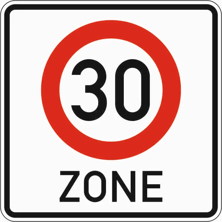 274.1 - Beginn einer Tempo 30-Zone Verkehrsschild