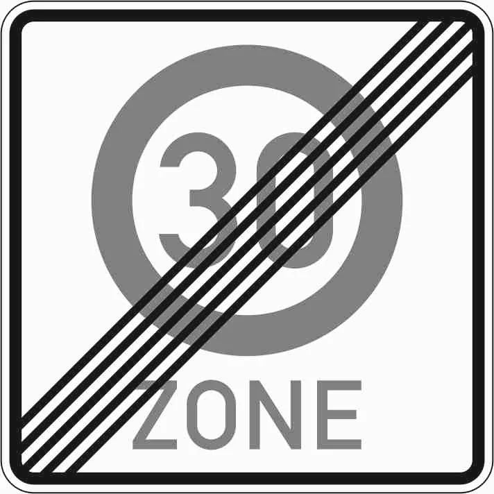 274.2 - Ende Tempo 30-Zone Verkehrsschild