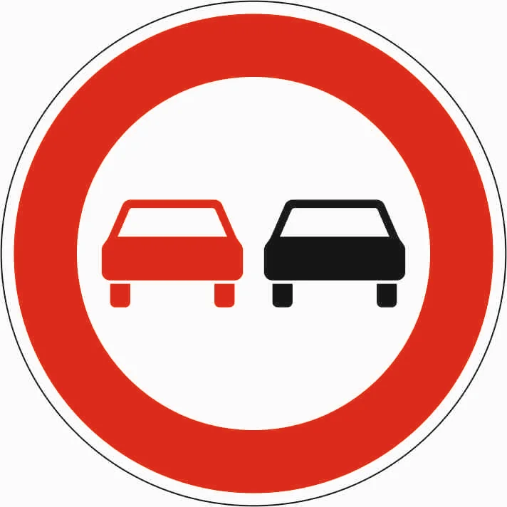 276 - Überholverbot für Kraftfahrzeuge aller Art Verkehrsschild