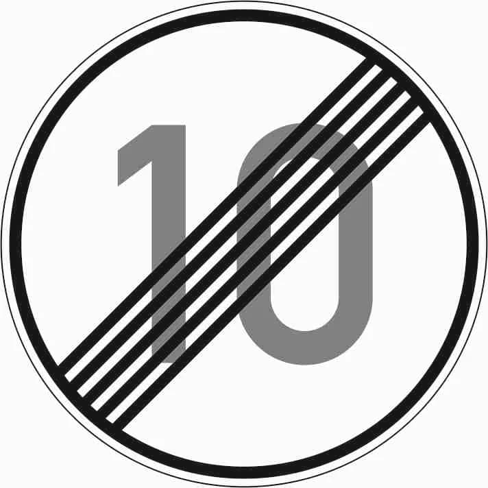 278-10 - Ende der zulässigen Höchstgeschwindigkeit 10 km/h Verkehrsschild