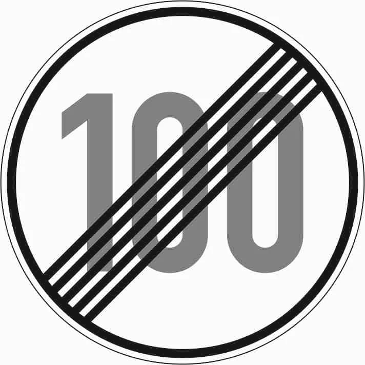 278-100 - Ende der zulässigen Höchstgeschwindigkeit 100 km/h Verkehrsschild