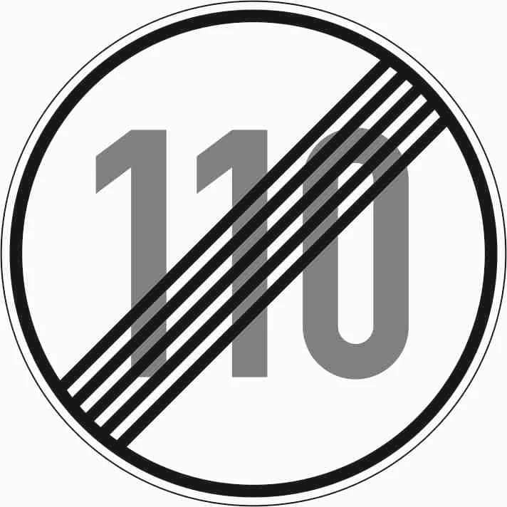 278-110 - Ende der zulässigen Höchstgeschwindigkeit 110 km/h Verkehrsschild