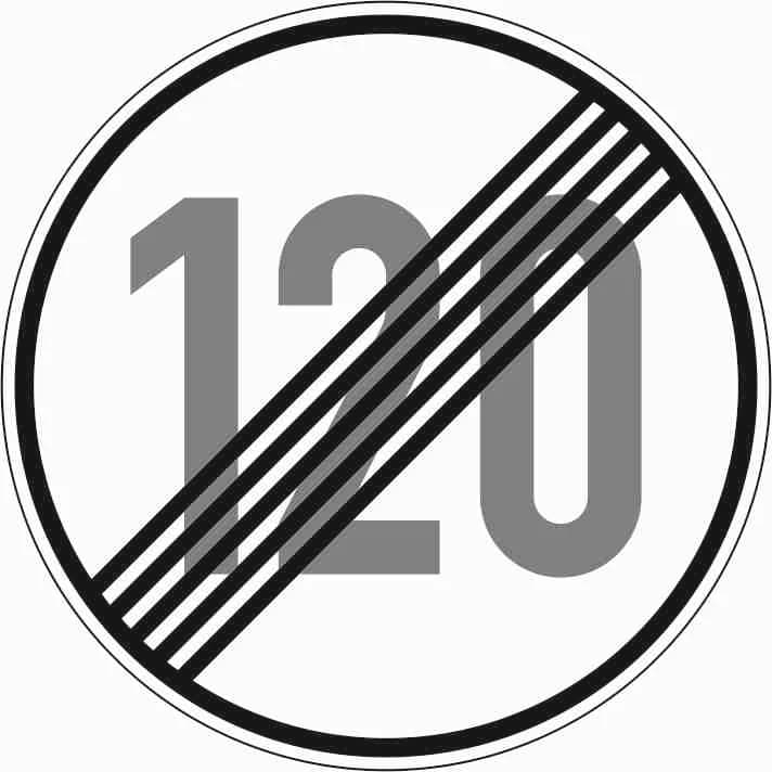 278-120 - Ende der zulässigen Höchstgeschwindigkeit 120 km/h Verkehrsschild