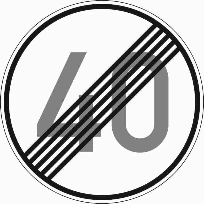 278-40 - Ende der zulässigen Höchstgeschwindigkeit 40 km/h Verkehrsschild