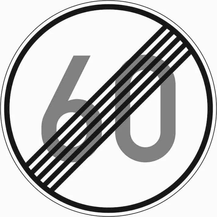 278-60 - Ende der zulässigen Höchstgeschwindigkeit 60 km/h Verkehrsschild