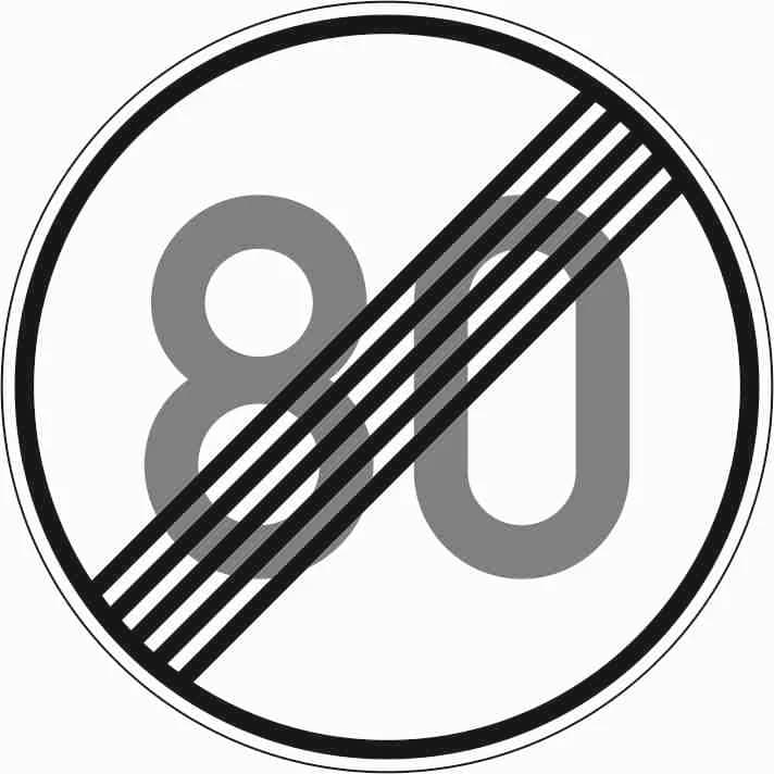 278-80 - Ende der zulässigen Höchstgeschwindigkeit 80 km/h Verkehrsschild