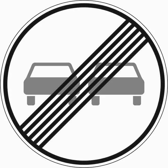 280 - Ende des Überholverbots für Kraftfahrzeuge aller Art Verkehrsschild