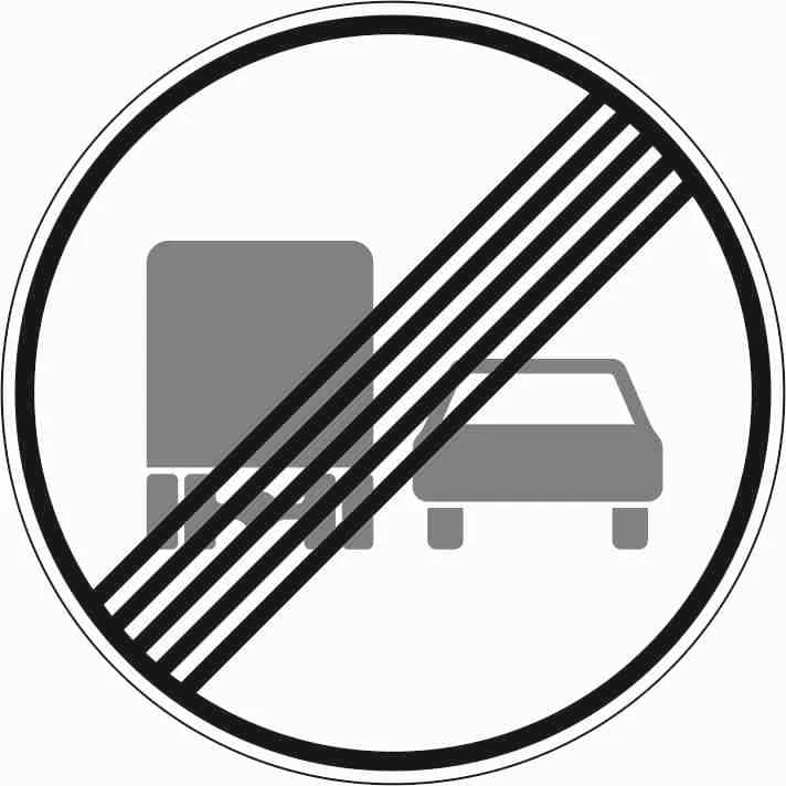 281 - Ende des Überholverbots für Kraftfahrzeuge über 3,5 t Verkehrsschild