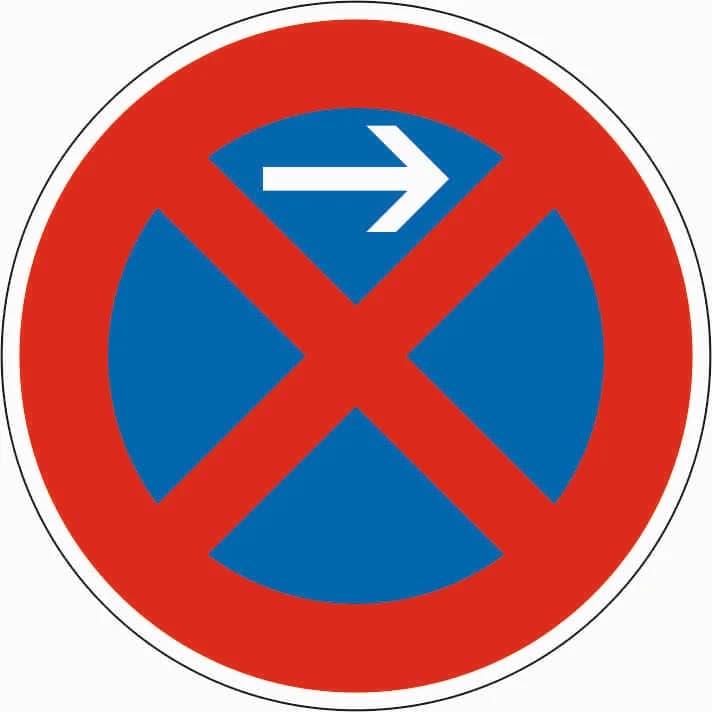 283-21 - Halteverbot - Beginn - Aufstellung links Verkehrsschild