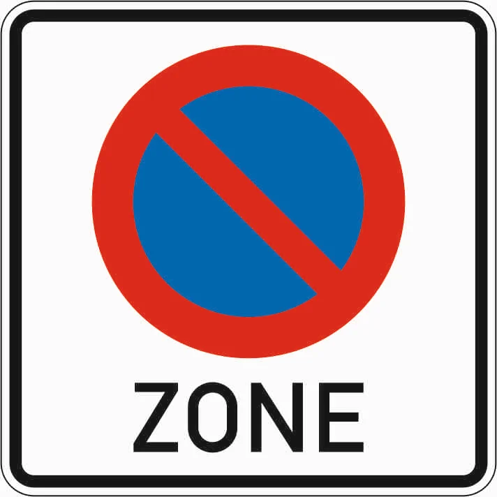 290.1 - Beginn eines eingeschränkten Haltverbotes für eine Zone Verkehrsschild
