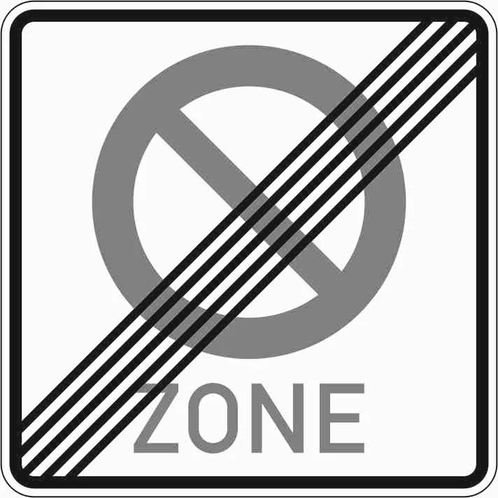 290.2 - Ende eines eingeschränkten Haltverbots für eine Zone Verkehrsschild