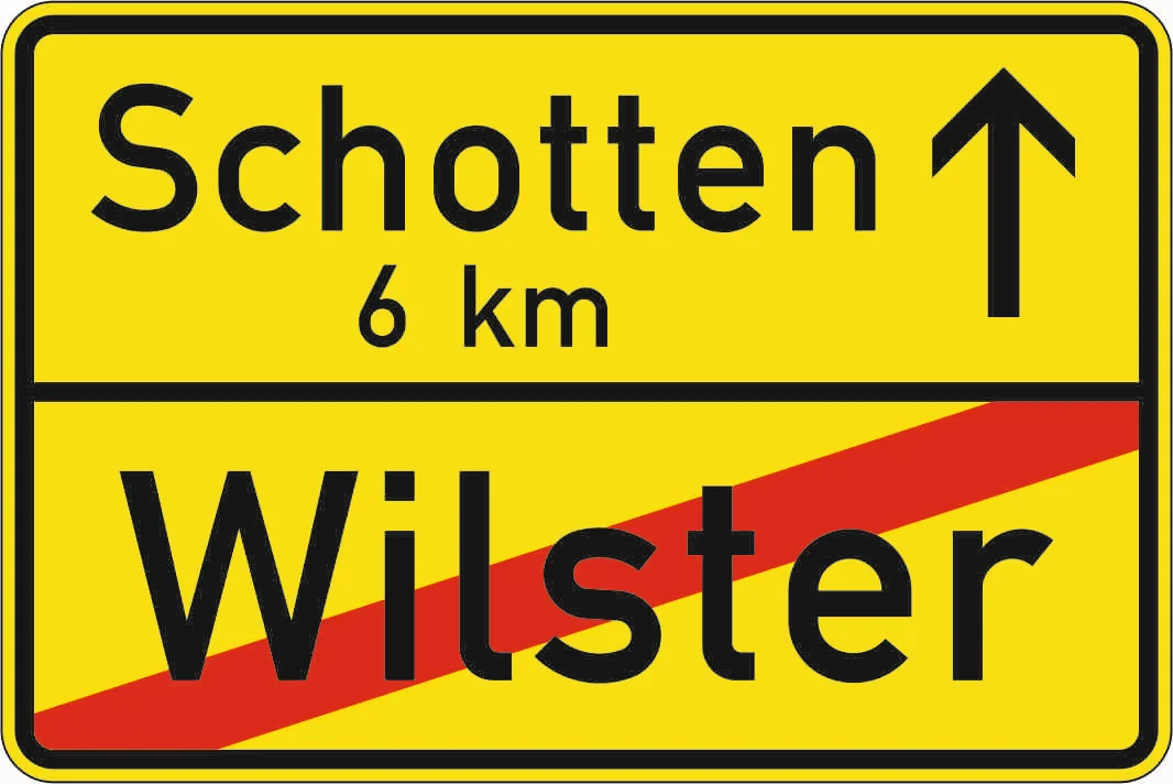 311 - Ortstafel Rückseite road sign