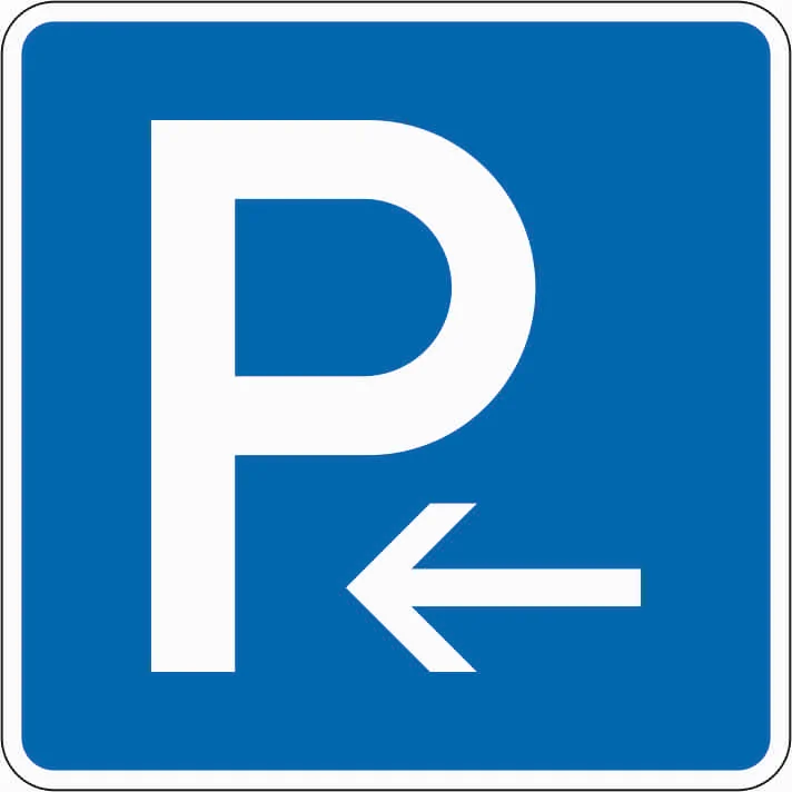 314-10 - Parking - Start (installed on the right) End (installed on the left) znak drogowy