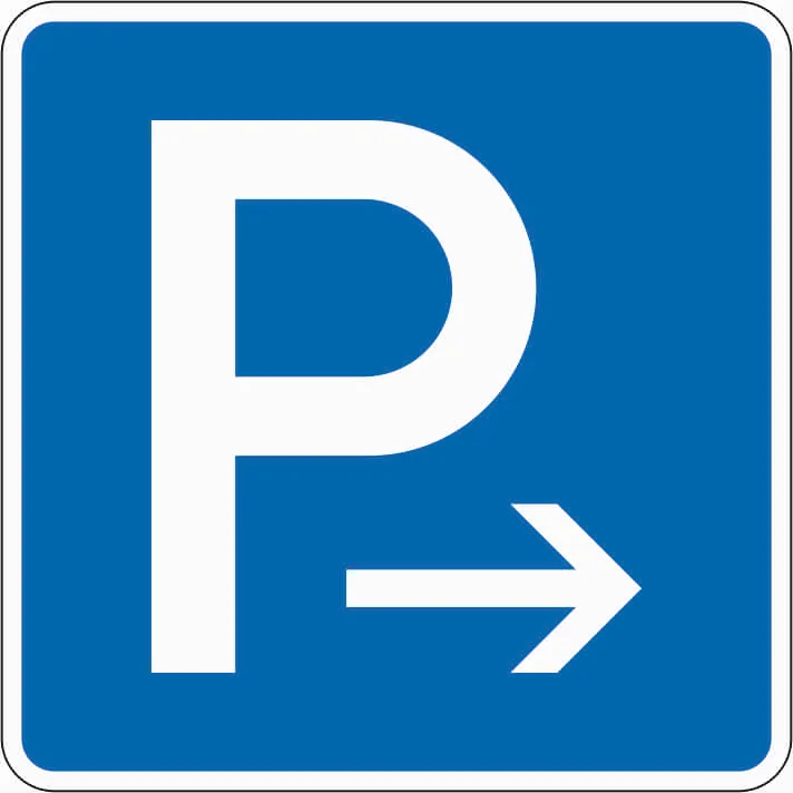 314-20 - Parken - Ende (rechts) / Anfang (links) Verkehrsschild