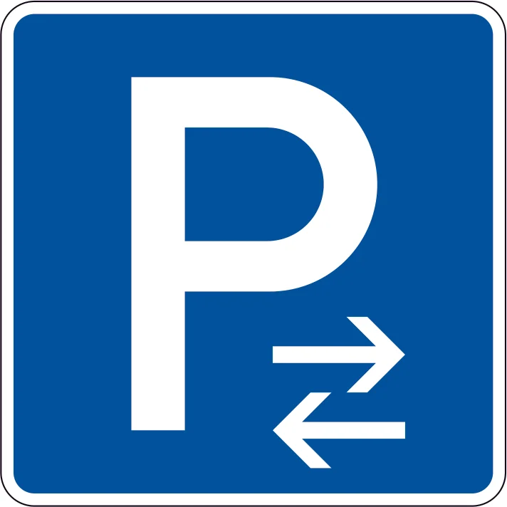 314-31 - Parken, Mitte (Aufstellung links) Verkehrsschild