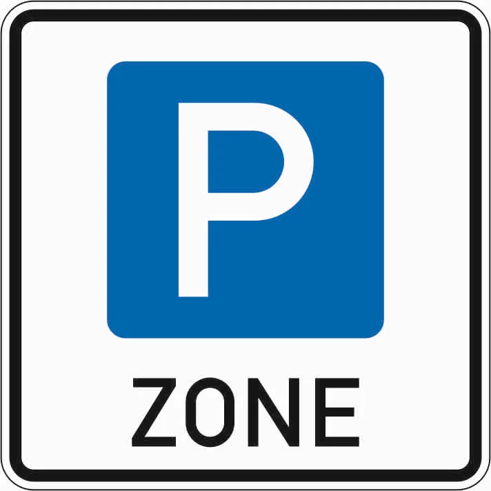 314.1 - Beginn einer Parkraumbewirtschaftungszone Verkehrsschild