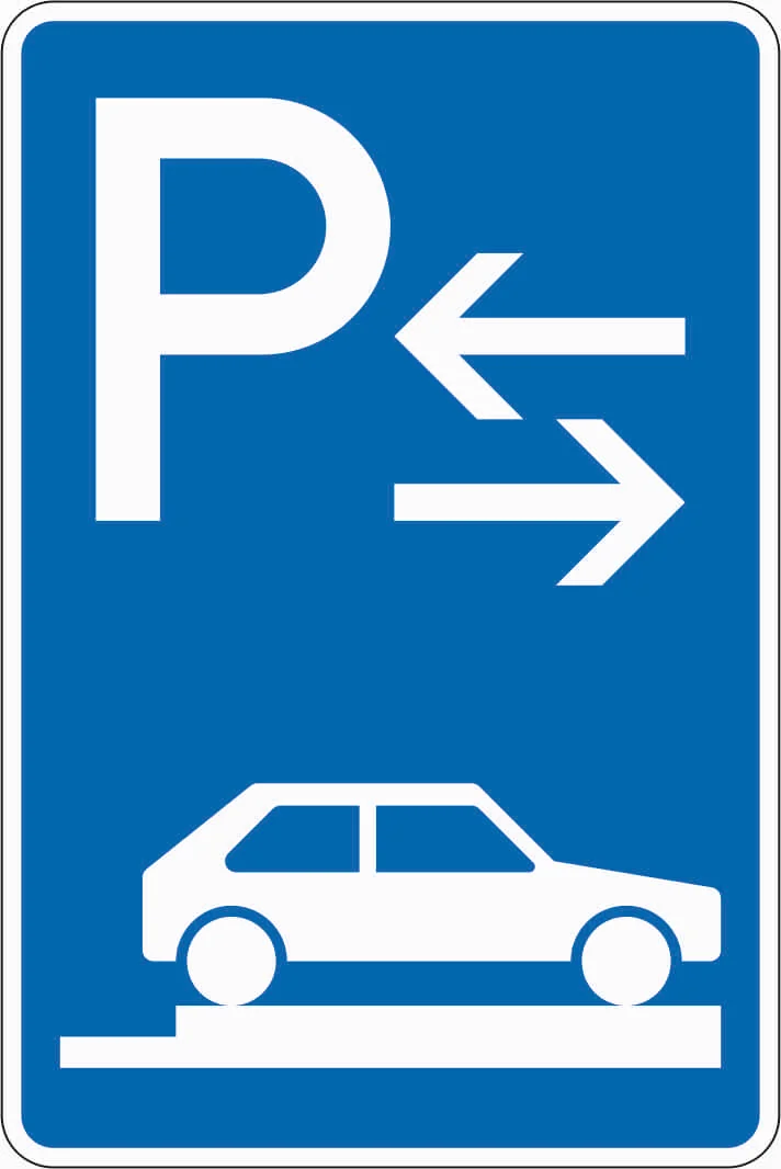 315-88 - Parken auf Gehwegen – quer zur Fahrrichtung rechts Mitte Verkehrsschild