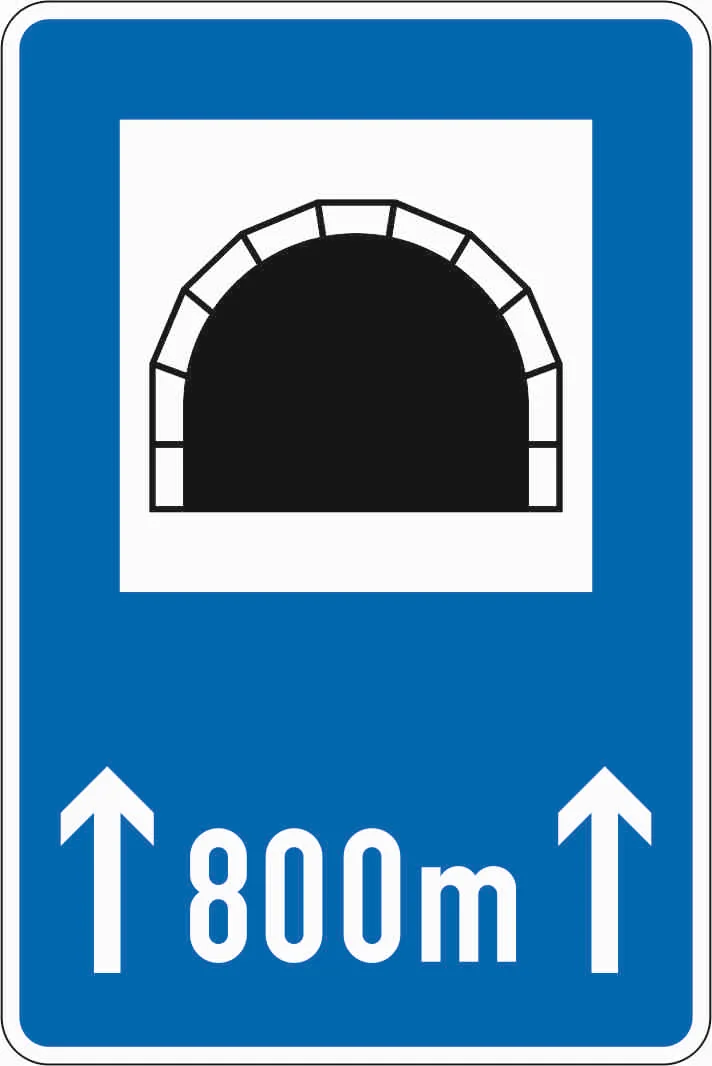 327-50 - Tunnel mit Längenangabe in m Verkehrsschild