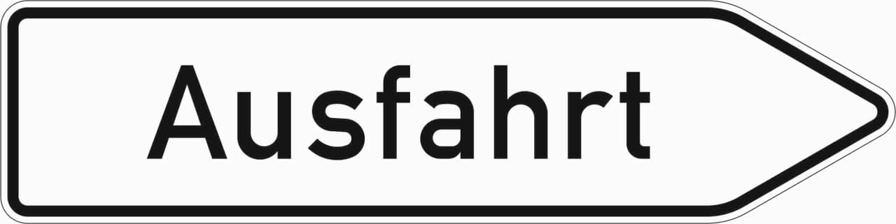 333.1-20 - Ausfahrt von anderen Straßen außerhalb der Autobahn – in Weiß Verkehrsschild