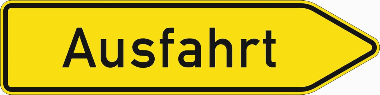 333.1 - Ausfahrt anderen Straßen außerhalb Autobahn Verkehrsschild