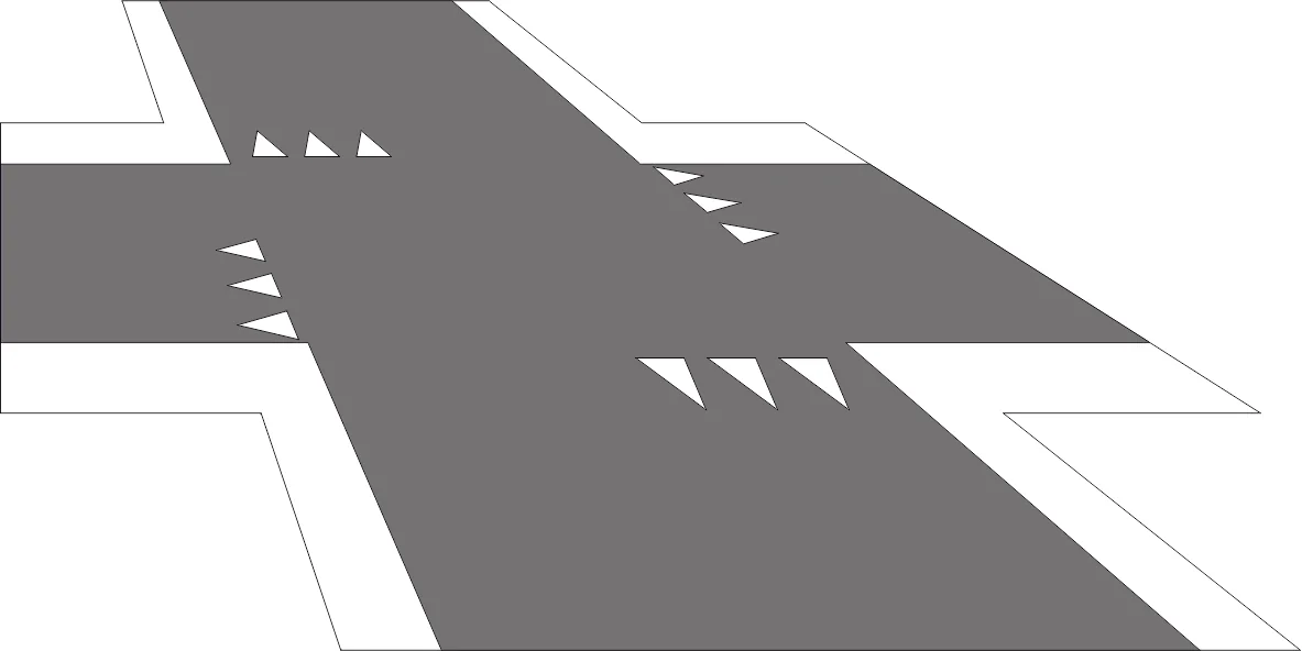 342 - Fahrbahnmarkierung Haifischzähne Verkehrsschild