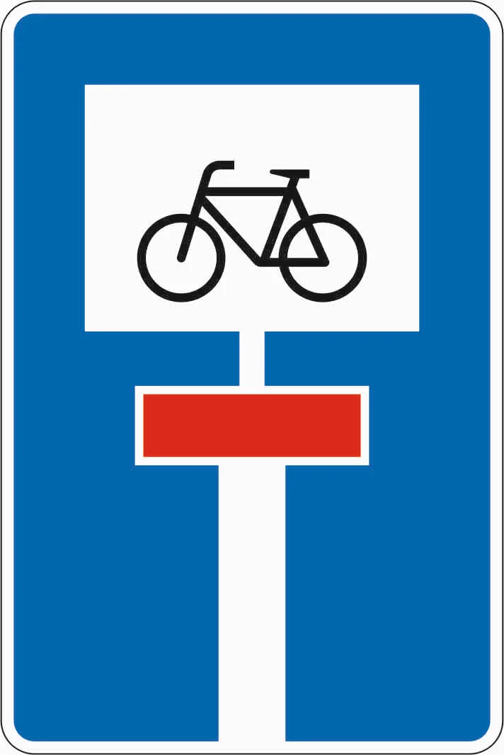 357-52 - Sackgasse – für Radverkehr durchlässige Sackgasse Verkehrsschild