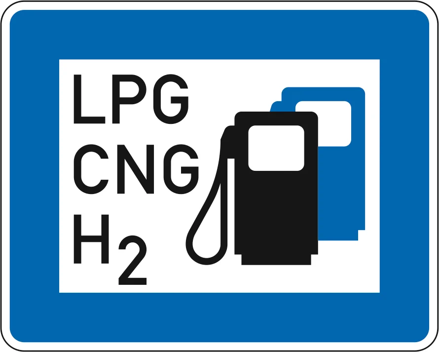365-70 - Tankstelle mit Tankmöglichkeit verschiedener Kraftstoffarten Verkehrsschild
