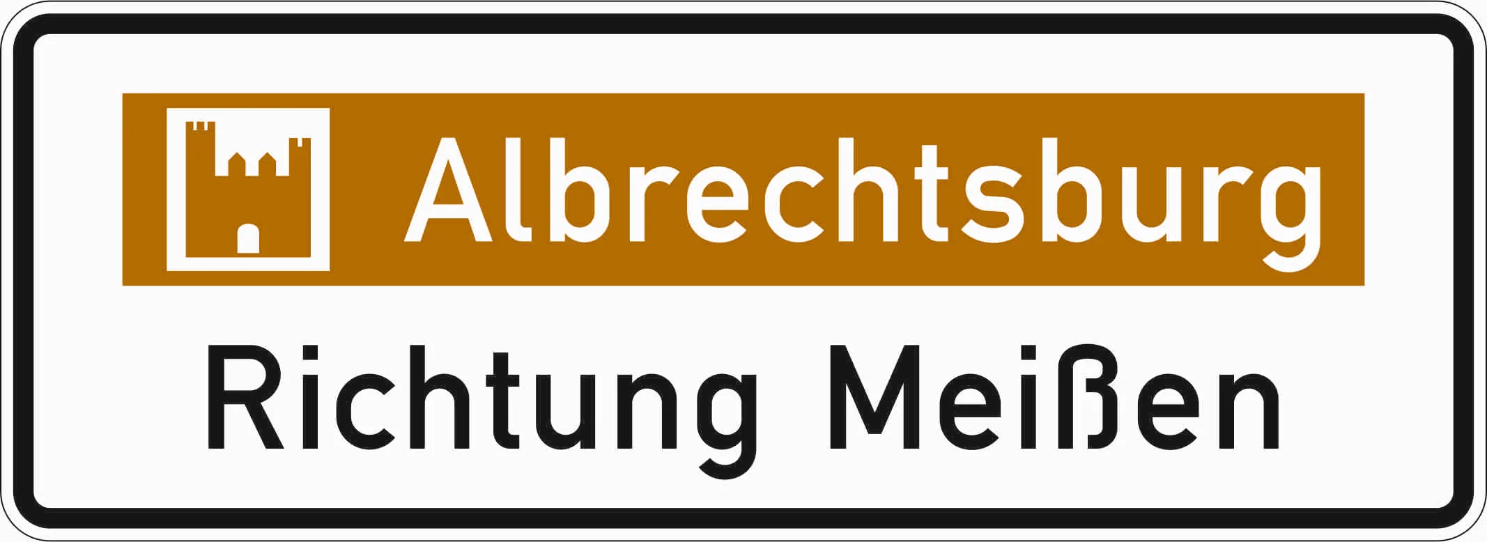 386.1-52 - Touristeninformationstafel mit Bezugsziel - Variante „Richtung“ Verkehrsschild