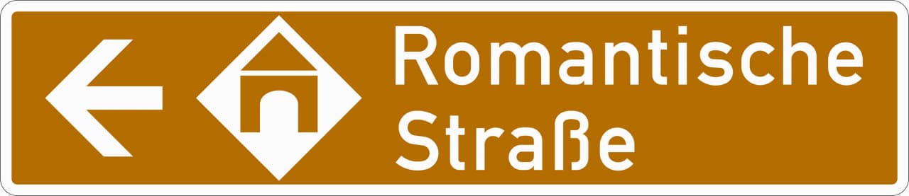 386.2-10 - Touristenroute - Wegweiser nach links Verkehrsschild
