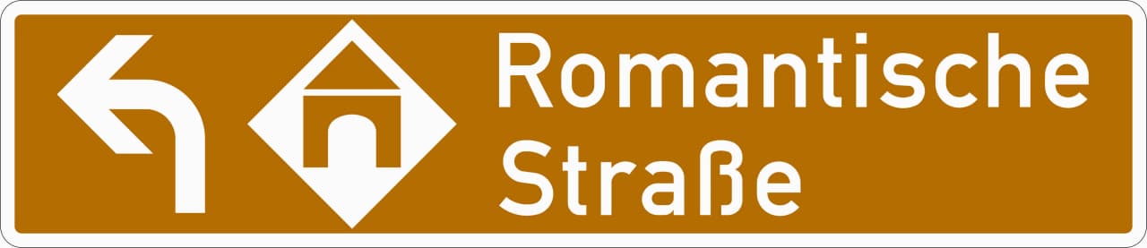 386.2-11 - Touristenroute - Vorwegweiser links Verkehrsschild