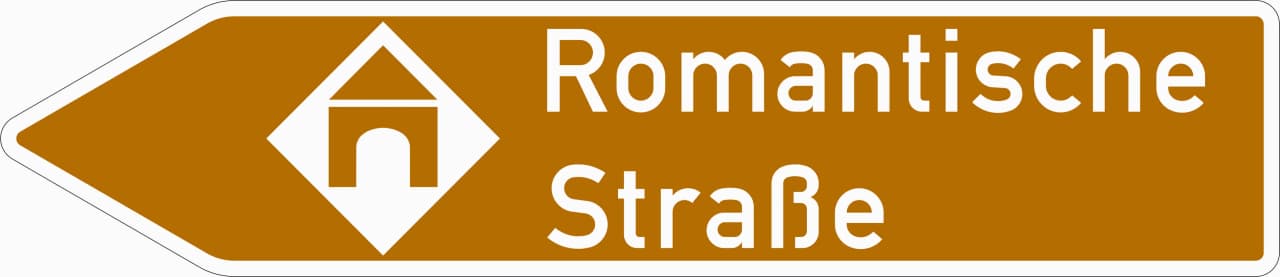 386.2-12 - Touristenroute - Pfeilwegweiser linksweisend Verkehrsschild
