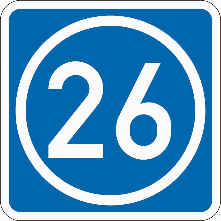 406-50 - Knotenpunkte Autobahnen - - zweistellige Nummer Verkehrsschild