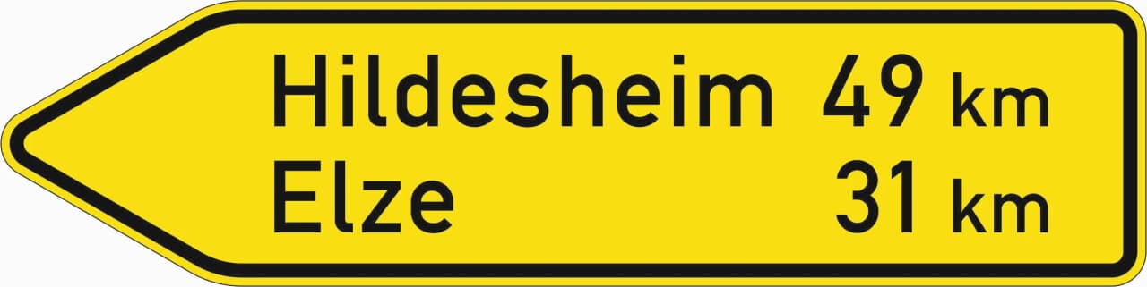418-10 - Richtungspfeil auf sonstigen Straßen - linksweisend Verkehrsschild
