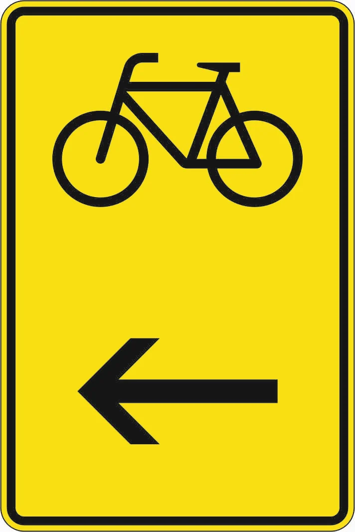 422-16 - Wegweiser für bestimmte Verkehrsarten, Radverkehr - hier links Verkehrsschild