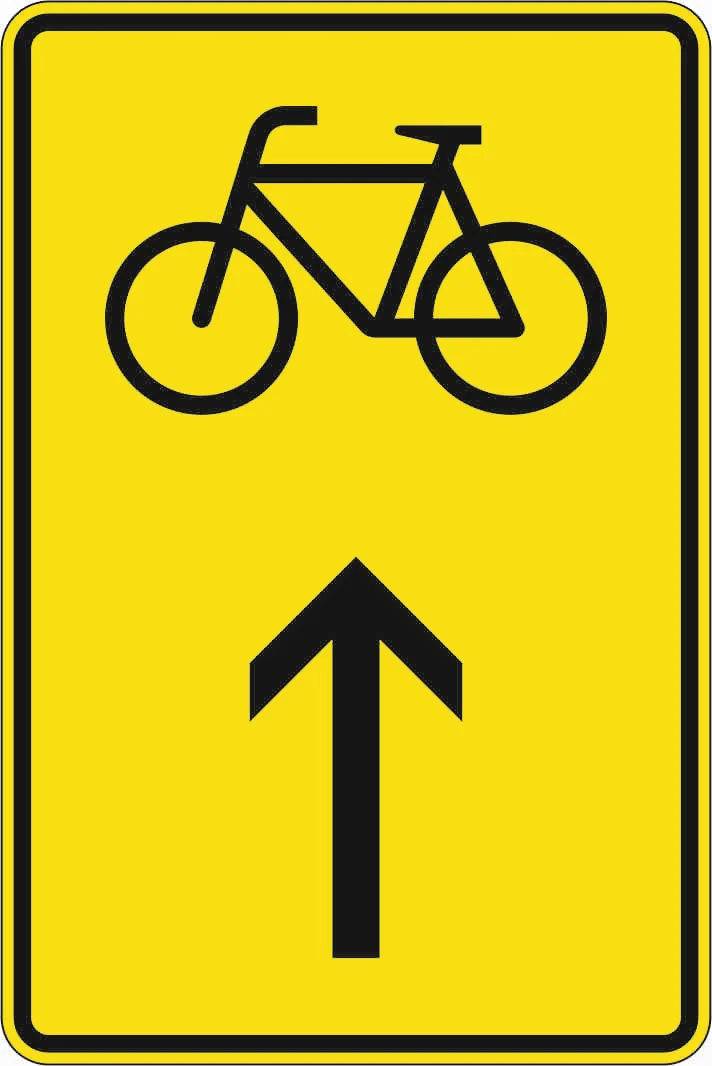 422-36 - Wegweiserschild für bestimmte Verkehrsarten, Radverkehr - geradeaus Verkehrsschild