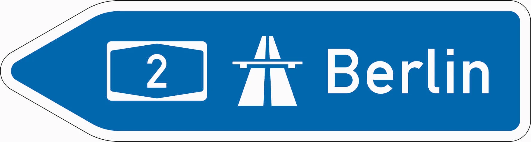 430-10 - Pfeilwegweiser zur Autobahn - linksweisend Verkehrsschild