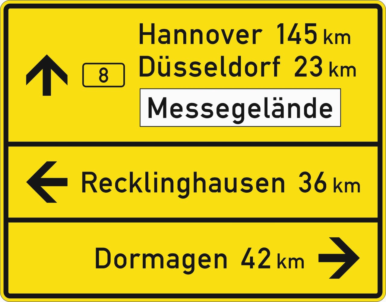 434-50 - Tabellenwegweiser - kompakte Form Verkehrsschild