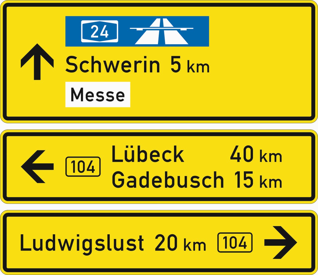 434-51 - Tabellenwegweiser - teilaufgelöste Form Verkehrsschild