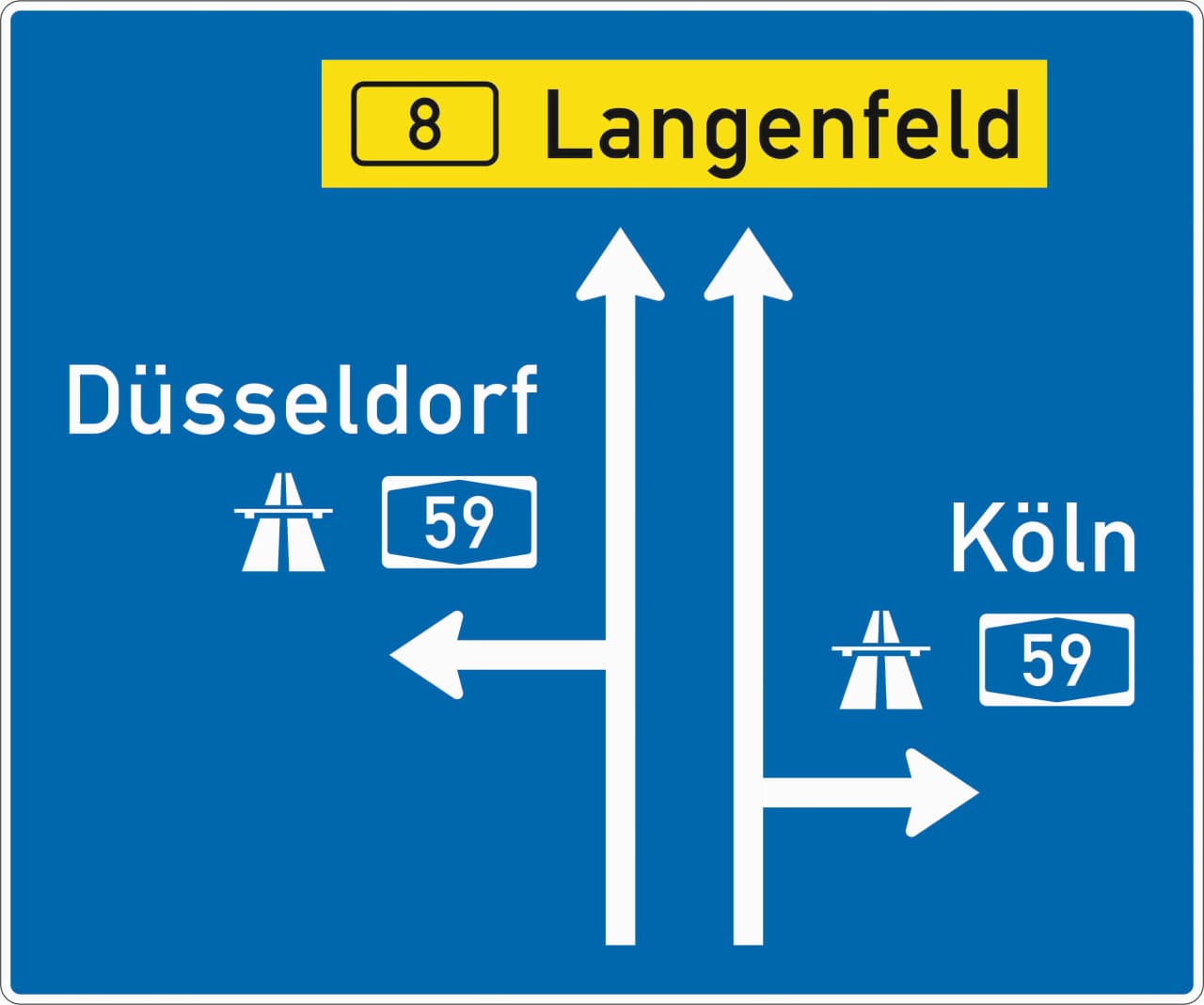 441 - Gegliederter Vorwegweiser zur Autobahn Verkehrsschild