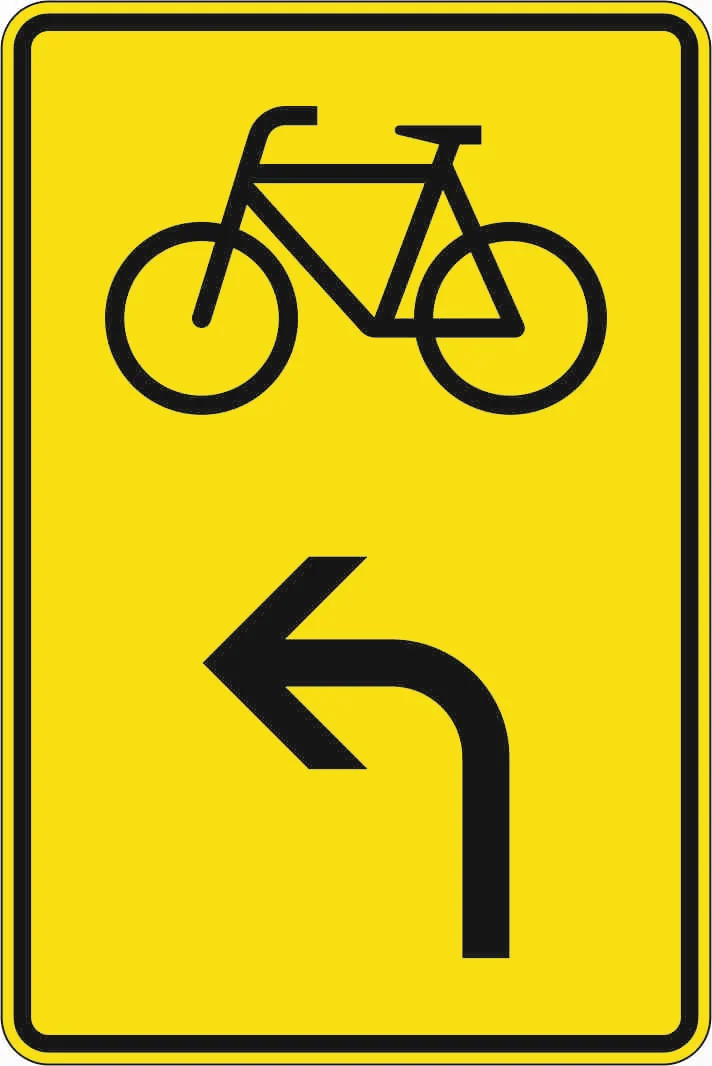 442-13 - Radverkehr - linksweisend Verkehrsschild