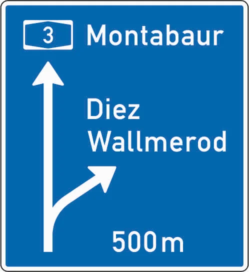 449 - Vorausweis Autobahnen Verkehrsschild
