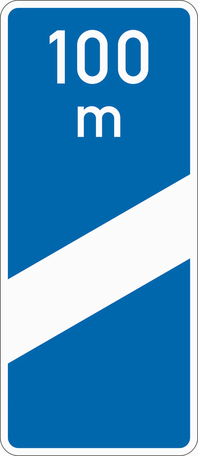 450-50 - Ankündigungsbake - einspurig (100 m) Verkehrsschild