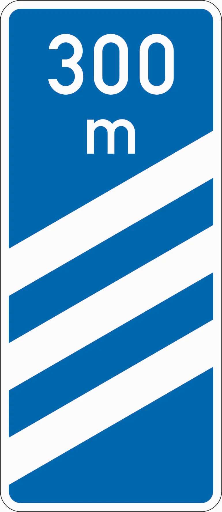 450-52 - Ankündigungsbake - dreilane (300 m) Verkehrsschild