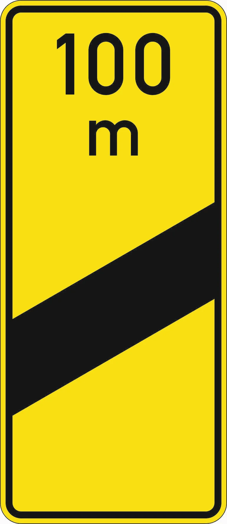 450-53 - Ankündigungsbake - einstreifig (100 m, gelb) Verkehrsschild