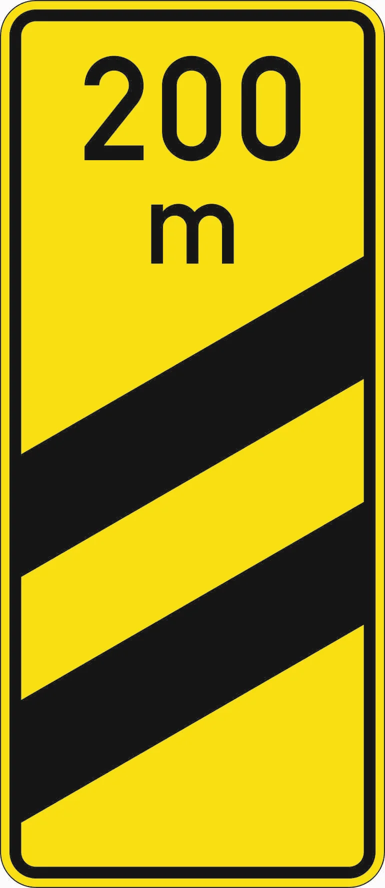 450-54 - Ankündigungsbake - zweilane (200 m, gelb) Verkehrsschild