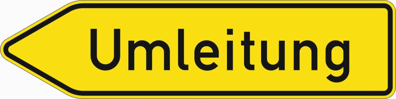 454-10 - Umleitungswegweiser - nach links zeigend Verkehrsschild